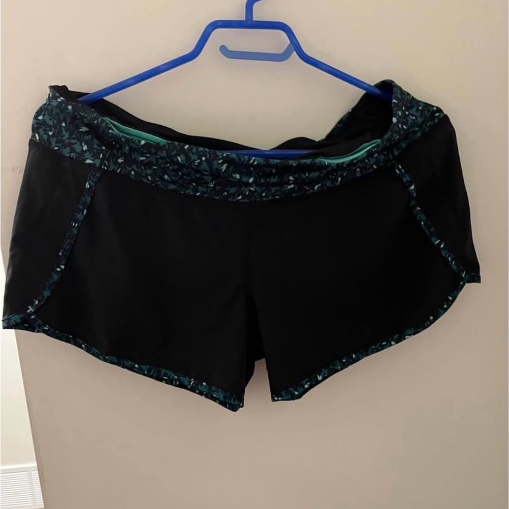 Lululemon Black Women's Shorts with Patterned Trim